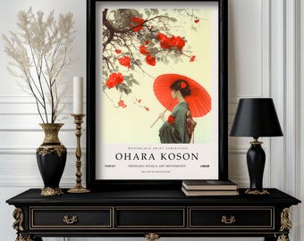 Ohara Koson Poster Geisha, Ohara Koson Print, Ohara Koson Exhibition Print, Ohara Koson Poster art , Ohara Koson Vintage(O1_032)