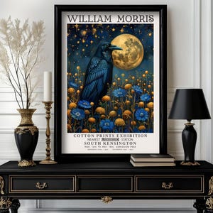 William Morris Raven, Crow Print, William Morris Exhibition Print, High quality poster, William Morris Poster,  Morris Wall Art (B1_55)