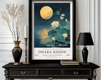 Ohara Koson Poster Lotus, Ohara Koson Print, Ohara Koson Exhibition Print, Ohara Koson Poster art , Ohara Koson Vintage(O1_010)