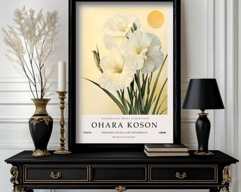 Ohara Koson Poster Iris, Ohara Koson Print, Ohara Koson Exhibition Print, Ohara Koson Poster art , Ohara Koson Vintage(O1_011)