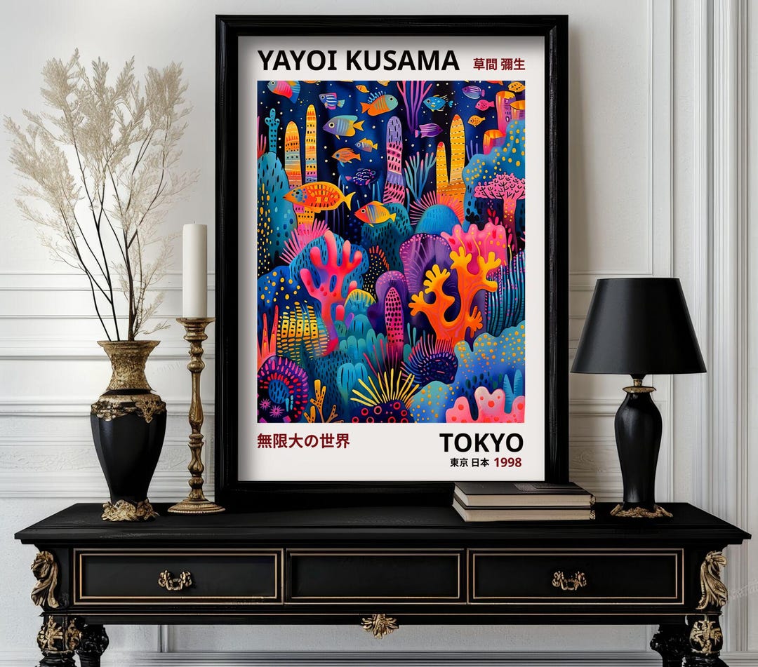 Yayoi Kusama Print Flowers, Yayoi Kusama Exhibition Print, High