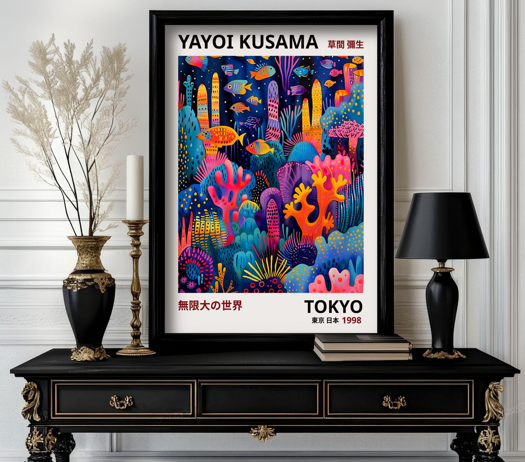Yayoi Kusama Print Flowers, Yayoi Kusama Exhibition Print, High