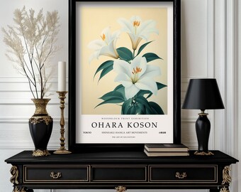 Ohara Koson Poster Lilies, Ohara Koson Print, Ohara Koson Exhibition Print, Ohara Koson Poster art , Ohara Koson Vintage(O1_003)
