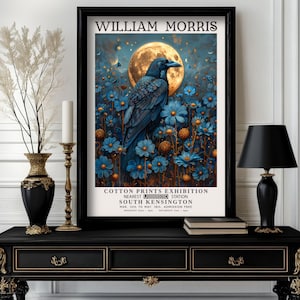William Morris Raven, Crow Print, William Morris Exhibition Print, High quality poster, William Morris Poster,  Morris Wall Art (B1_57)