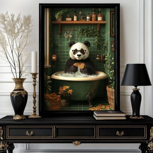 Funny animals Print, Funny Panda, Bear Bathroom Wall Art Decor, Toilet Humor, Bathroom animals Wall Art, Toilet Poster (54)