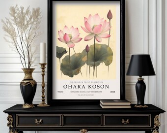 Ohara Koson Poster Lotus, Ohara Koson Print, Ohara Koson Exhibition Print, Ohara Koson Poster art , Ohara Koson Vintage(O1_037)