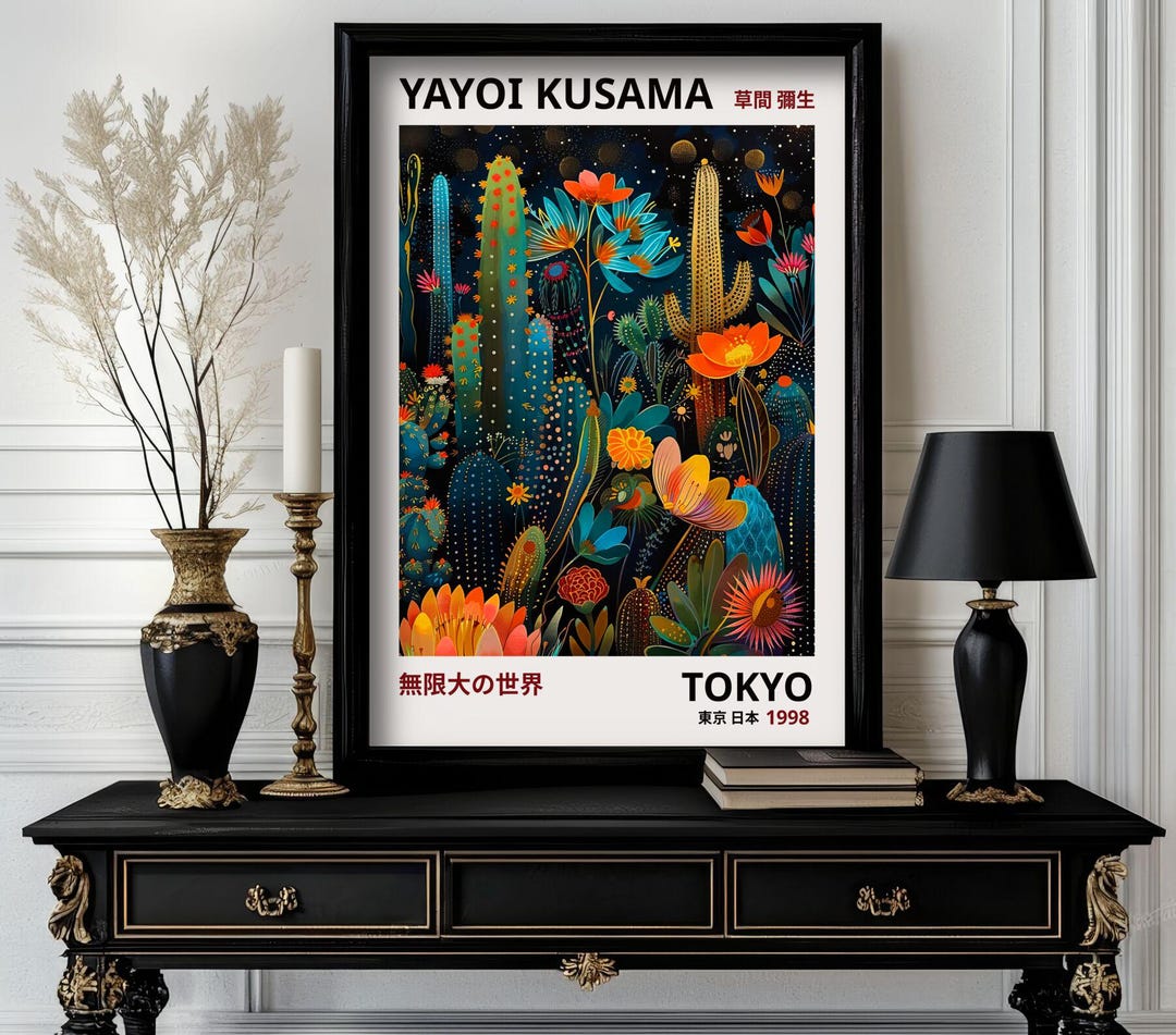 Yayoi Kusama Print Flowers, Yayoi Kusama Exhibition Print, High
