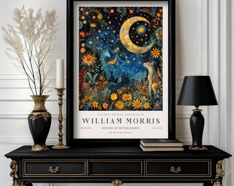 William Morris Moon Print, William Morris Exhibition Print, High quality poster, William Morris Poster, Vintage Morris Wall Art (M3_428)
