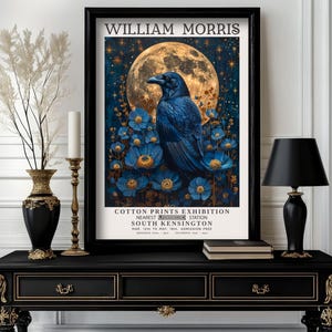 William Morris Raven, Crow Print, William Morris Exhibition Print, High quality poster, William Morris Poster,  Morris Wall Art (B1_58)
