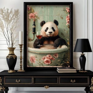 Funny animals Print, Funny Panda Bathroom Wall Art Decor, Toilet Humor, Bathroom animals Wall Art, Toilet Poster (27)