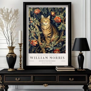 William Morris Cat Print, William Morris Exhibition Print, High quality poster, William Morris Poster, Vintage Morris Wall Art (M2_109)