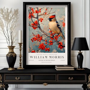 Affiche William Morris, reproduction d'oiseau, estampe d'exposition William Morris, affiche de haute qualité, affiche William Morris, art mural vintage (M3_168)