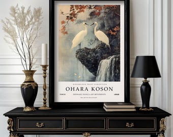 Ohara Koson Poster Heron, Ohara Koson Print, Ohara Koson Exhibition Print, Ohara Koson Poster art , Ohara Koson Vintage(O1_019)
