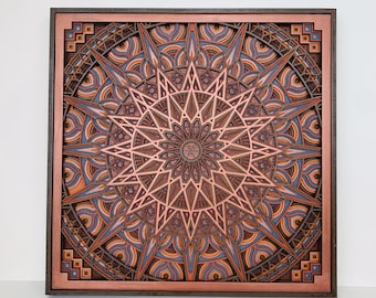 Mandala Wood Wall Decor, Handmade Living Room Wall Art, Wood Wall Art, Handcrafted 3D Wall Decor, Hausewarming gift, Bedroom Wall Decor