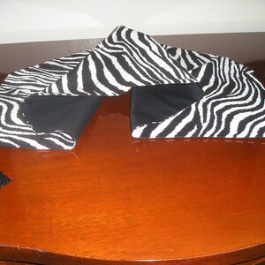 Black and White Zebra Animal Print Wildlife Cotton Table Runner Backed ...