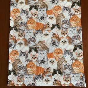 Cat Lovers, Various Breeds of Catss Cotton Table Runner by ThemeRunners