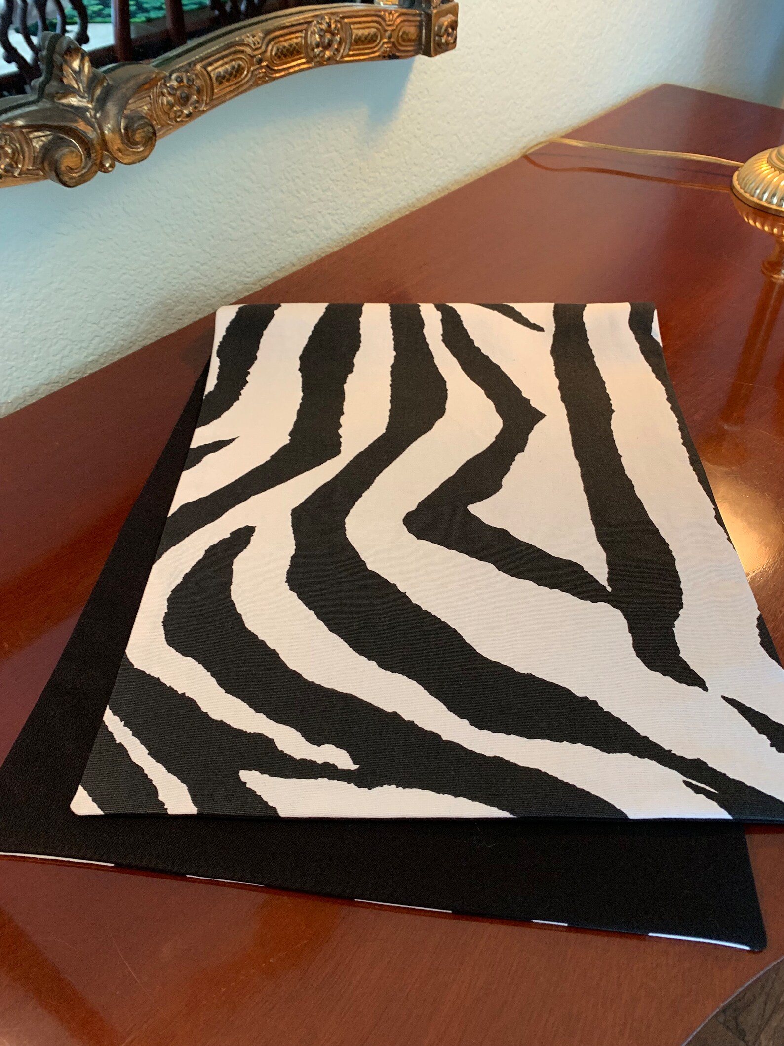 Handcrafted Zebra Print Table Runner: Black and White Cotton Duck - Etsy