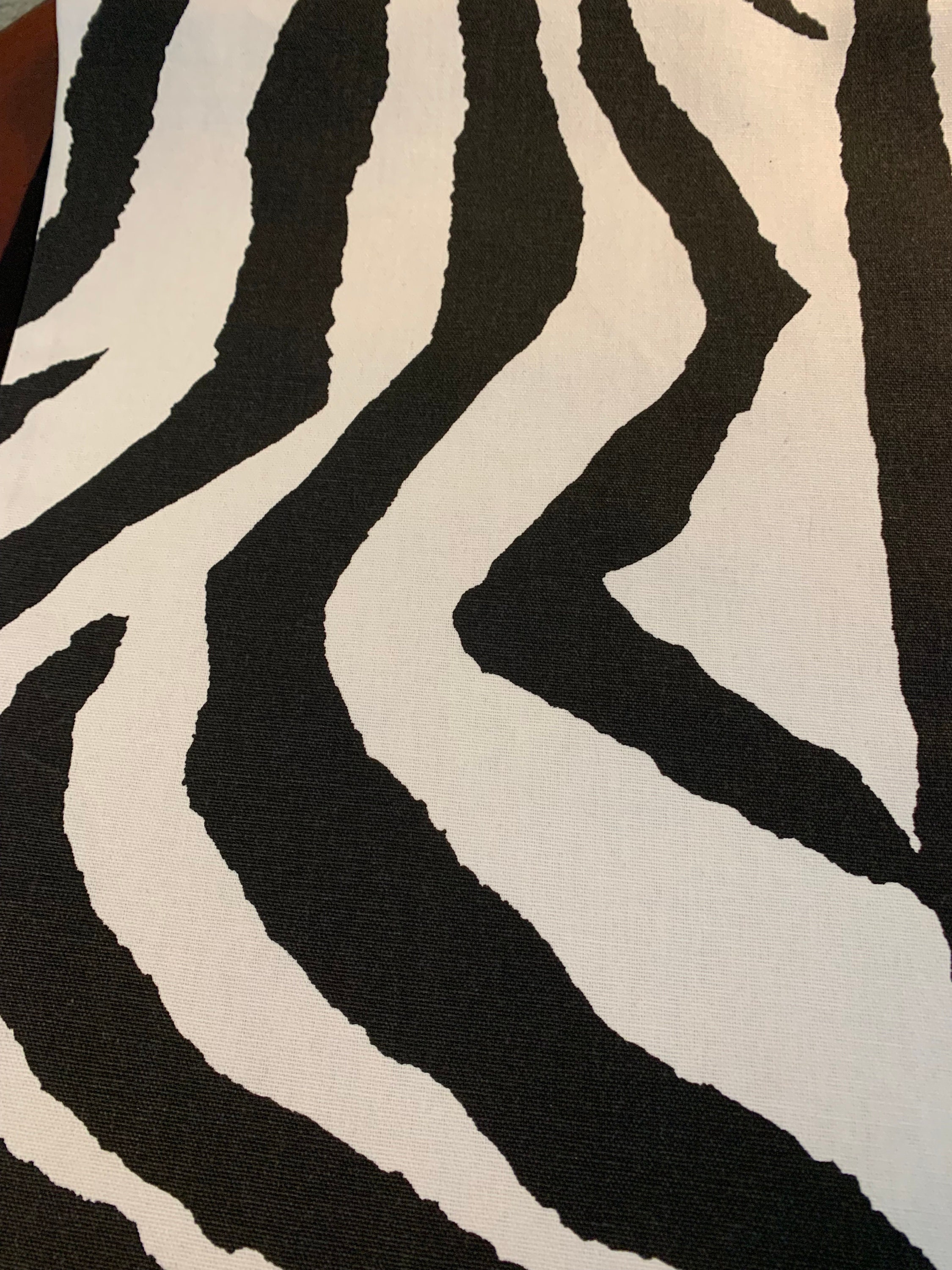Handcrafted Zebra Print Table Runner: Black and White Cotton Duck - Etsy