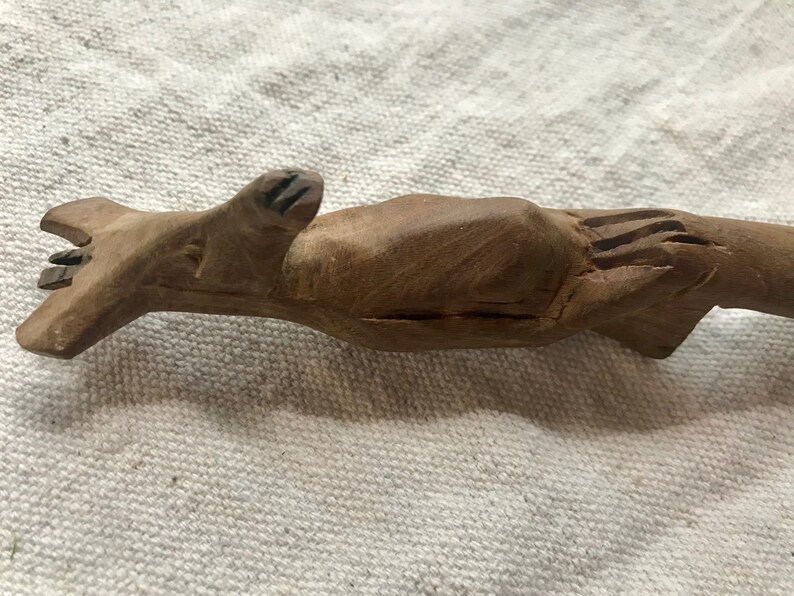 carved wood troppo bella Rare Kangaroo Salad Servers 1970/'s vintage Australia boho home land down under rustic farmhouse
