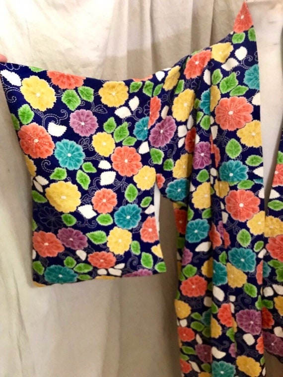 1940's Silk Kimono - rare vintage kimono - floral