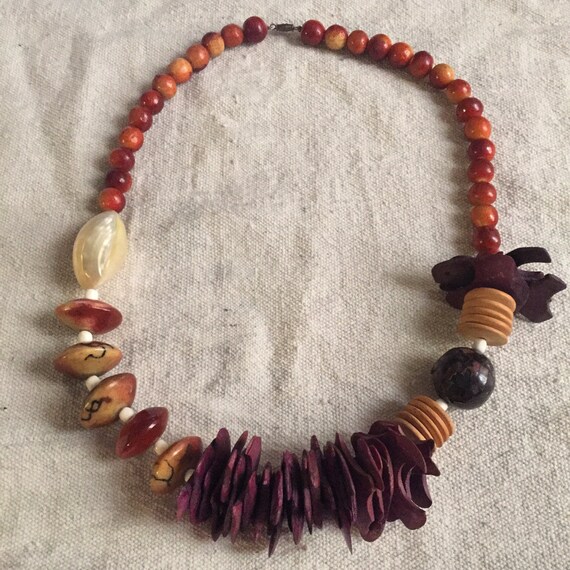 1970s Earthy Choker - seed pod choker - vintage hi