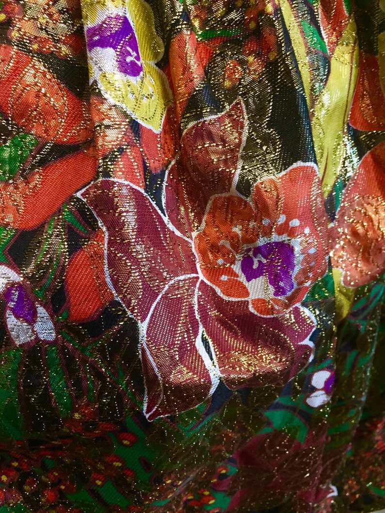 troppobella 1980s vintage dess formal black tie red carpet Vintage Brocade Mini Dress cocktail dress prom dress NYE floral