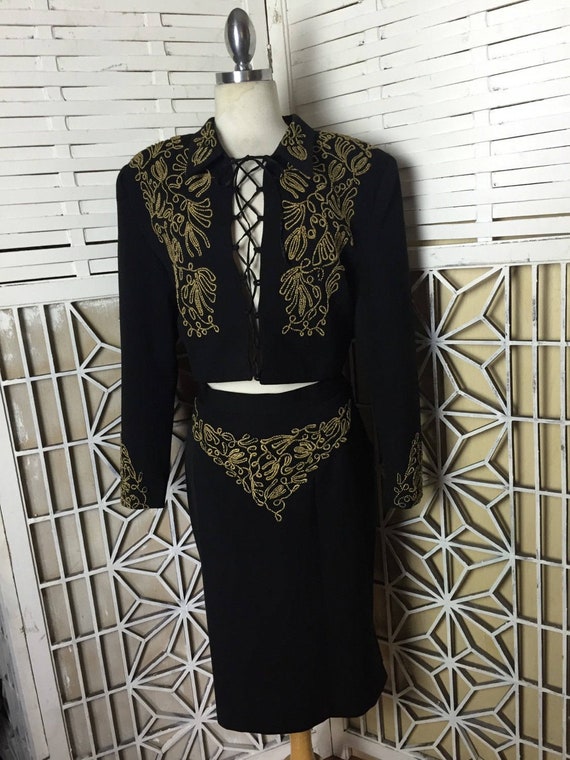 Claude Barthelemy Suit - French couture - gold emb