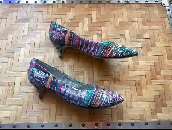 1960s Tartan Pumps Vintage Kitten Heels 