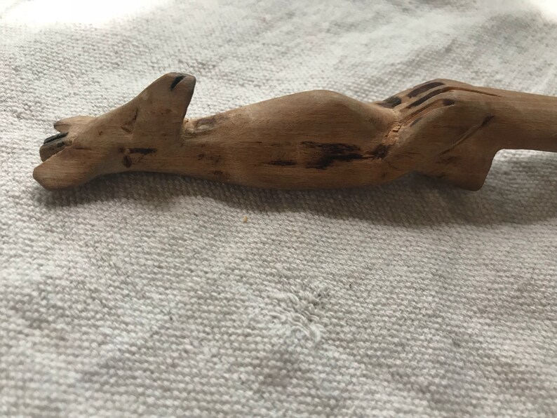 carved wood troppo bella Rare Kangaroo Salad Servers 1970/'s vintage Australia boho home land down under rustic farmhouse