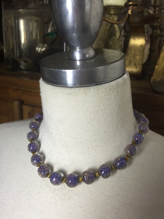 Murano Glass Choker - Venetian glass bead choker -