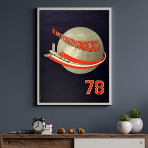 Vintage 1978 soviet union interkosmos space mission poster print a3/a4