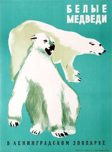 Vintage Russian Zoo Polar Bears Tourism Poster Reprint A3/a4 - Etsy