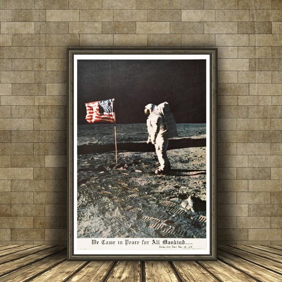 Vintage Nasa Apollo 11 Moon Landing Commemorative Poster Print A3/a4 ...