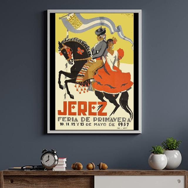 Vintage 1957 Jerez Feria Tourism Poster A3/a4 - Etsy Canada