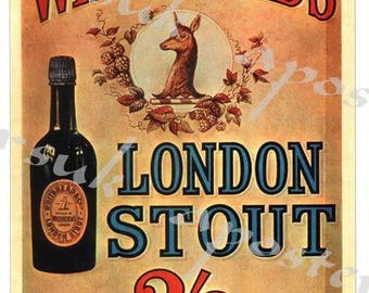 Vintage whitbreads beer advertisement poster a3/a4 print