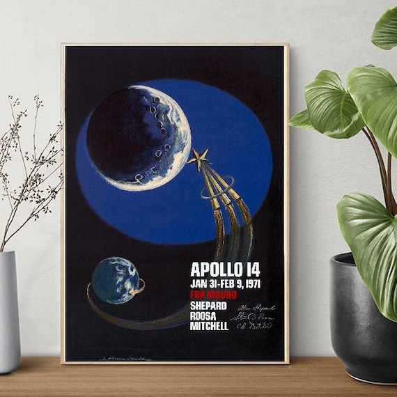 Vintage 1971 Nasa Apollo 14 Moon Mission Poster A3/a4 - Etsy