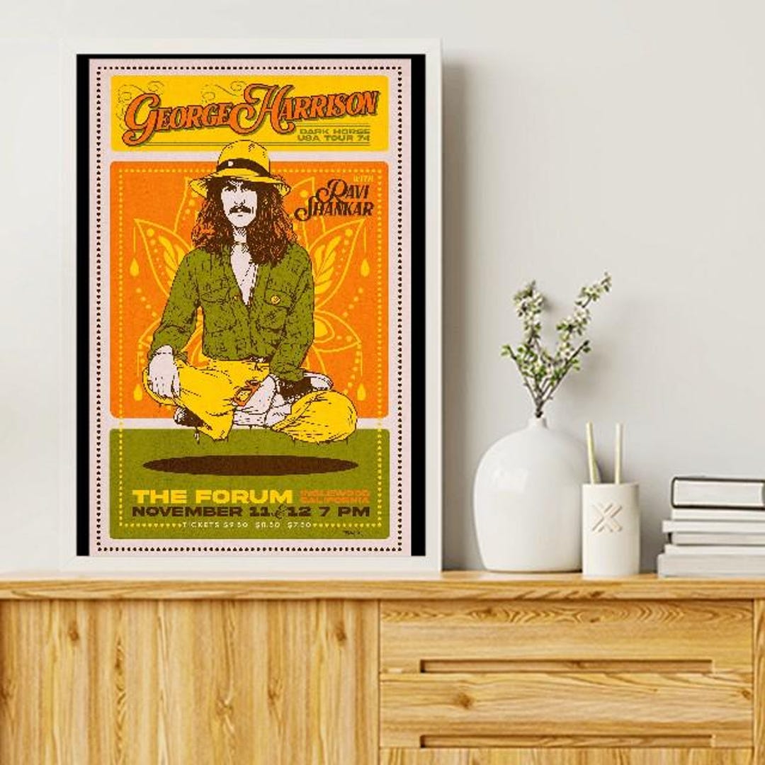 Vintage 1974 George Harrison Dark Horse Tour Usa Poster A3/a4 - Etsy