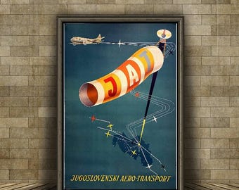 Vintage Jat Yugoslavian Airlines Poster A3/a4 - Etsy