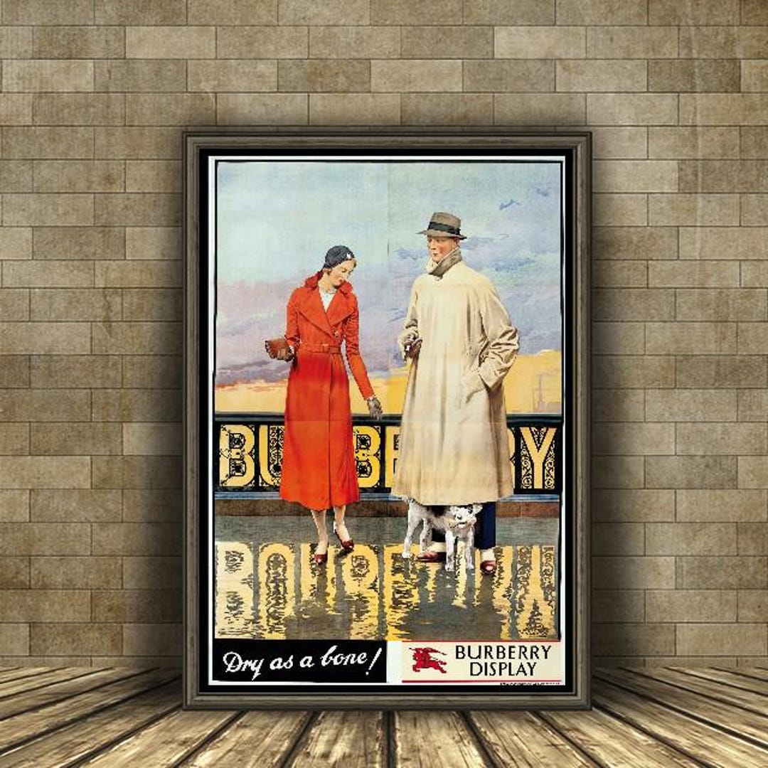 バーバリーのヴィンテージアートポスター Vintage Burberry British Fashion Advertisement Poster A3/a4 - Etsy