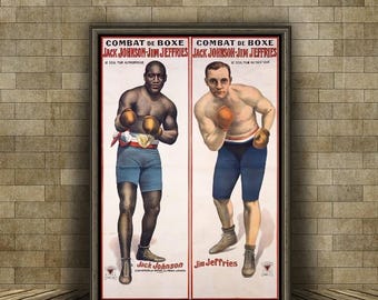 1910 Jack Johnson Jim Jeffries Boxing Poster A3 Print - Etsy Canada