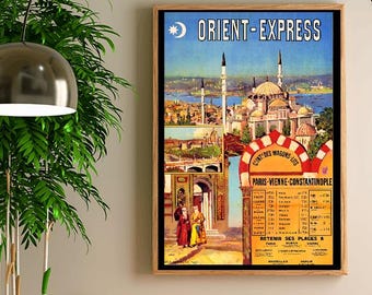 1891 paris to constantinople istanbul orient express railway poster a3 print
