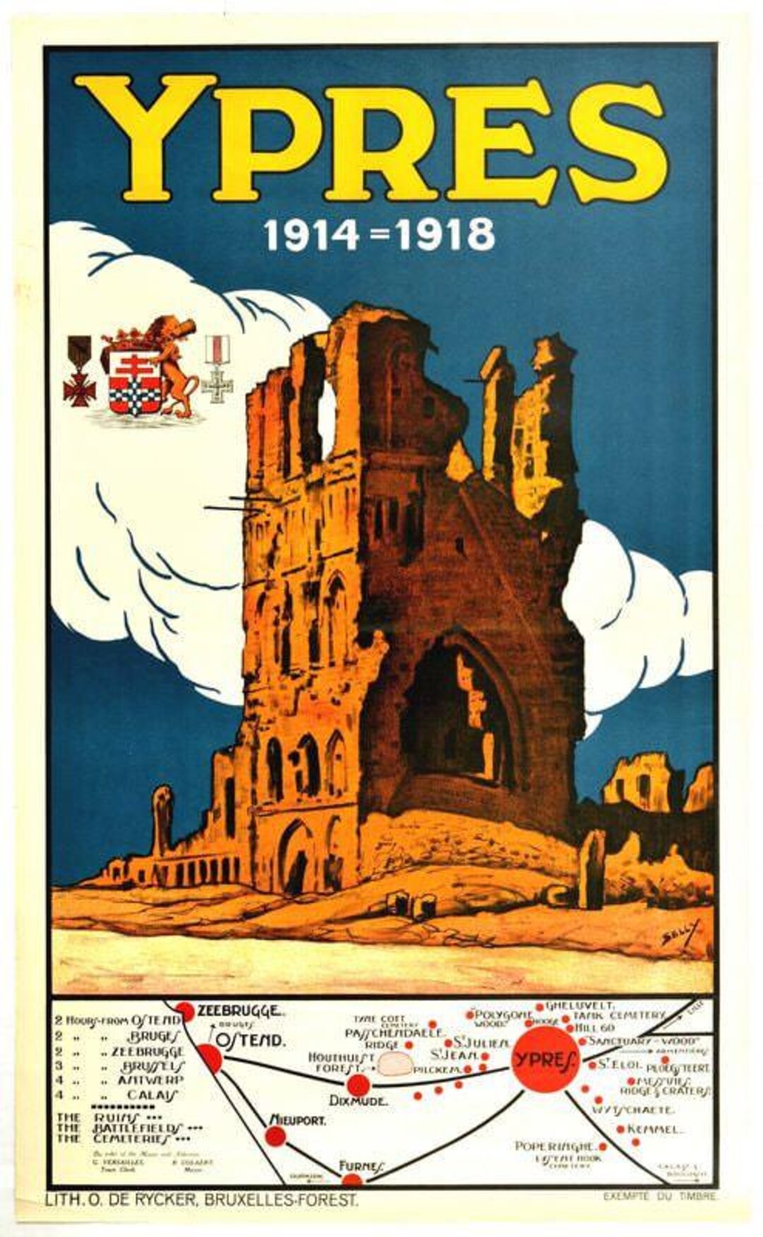 Vintage Belgian Railways Ypres War Memorial Tourism Poster Print A3 a4 vintage-belgian-railways-ypres-war-memorial-tourism-poster-print-a3-a4