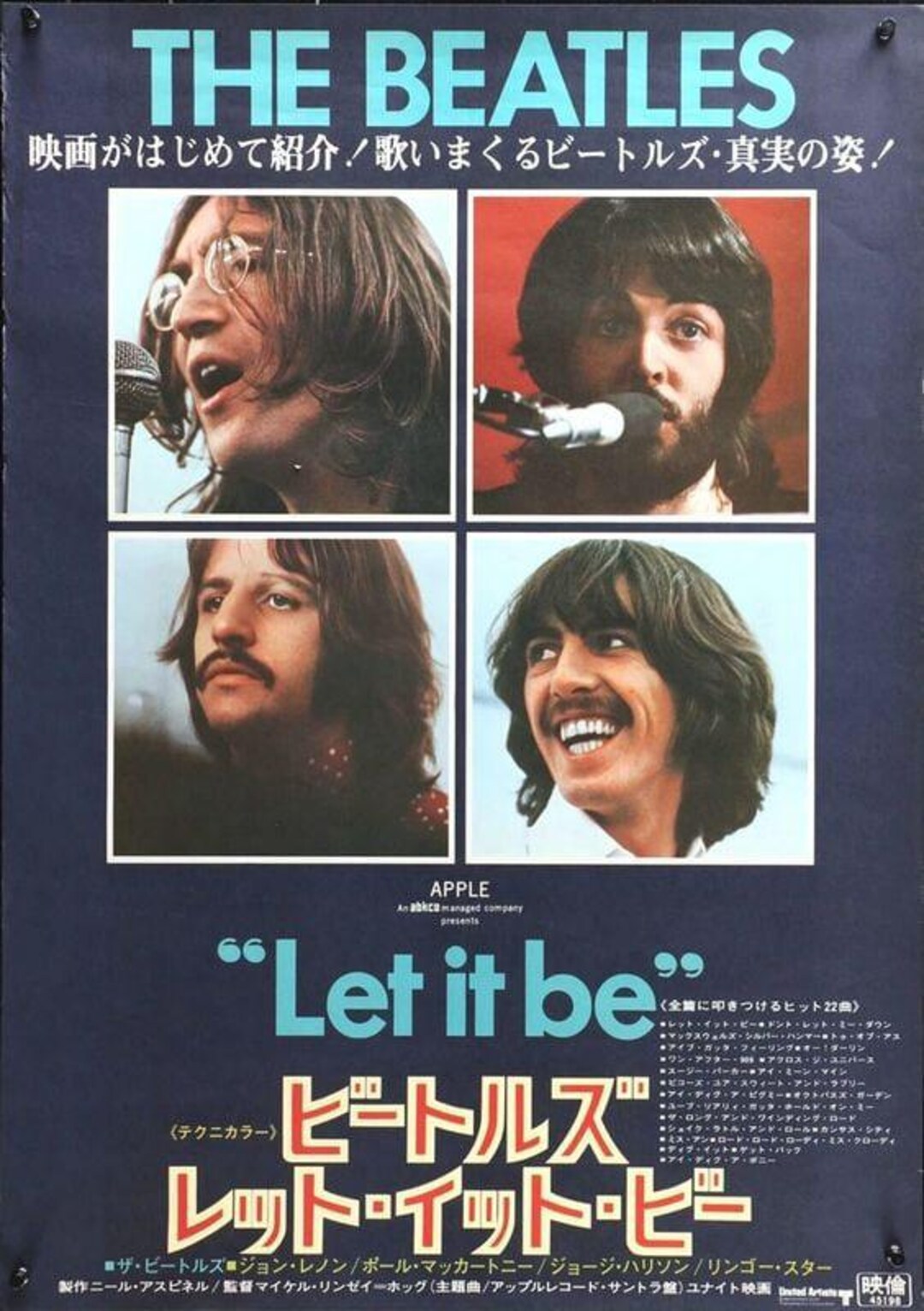 Vintage the Beatles Let It Be Japanese Movie Poster Print A3/a4 - Etsy