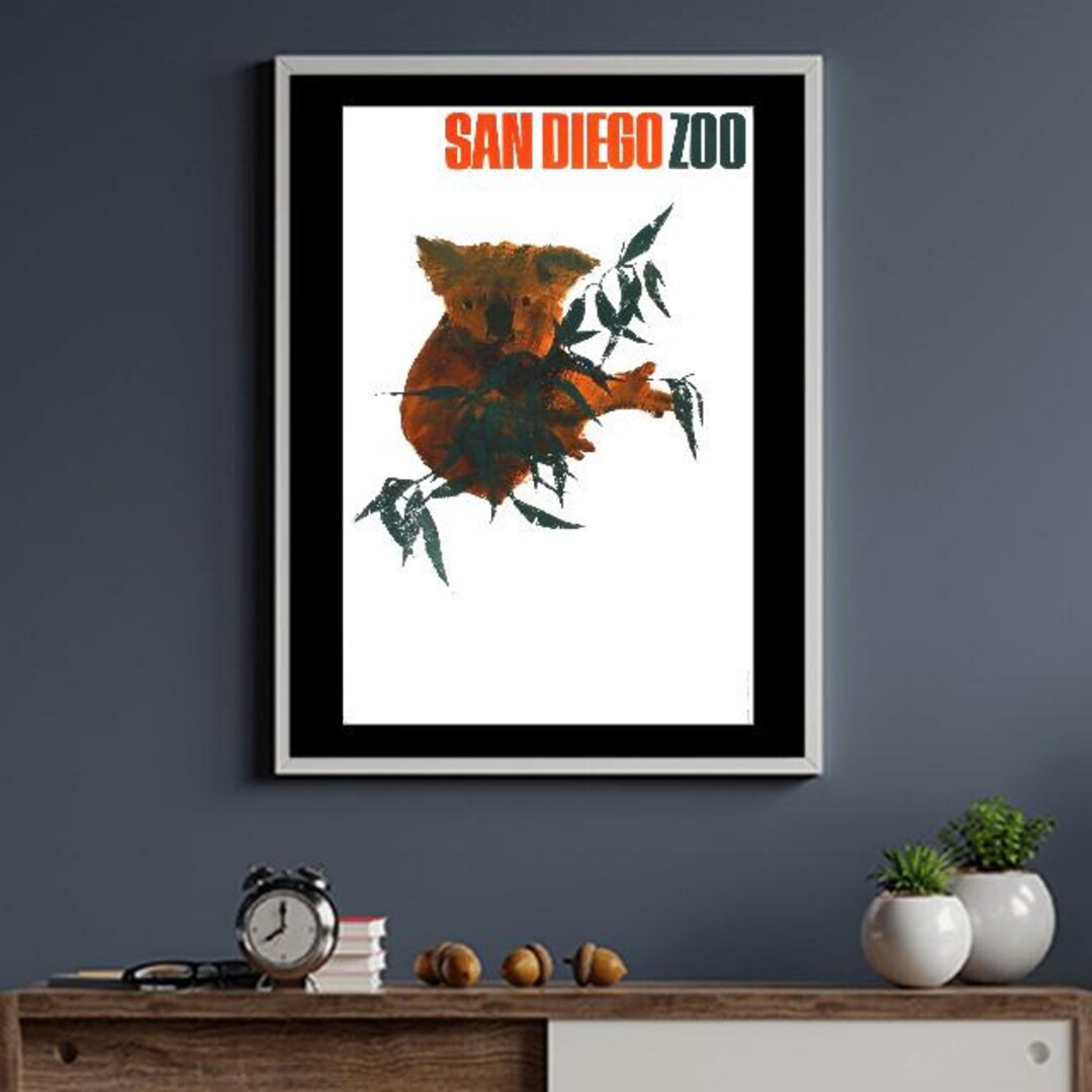 Vintage San Diego Zoo Koala Tourism Poster A4/a3 Print - Etsy