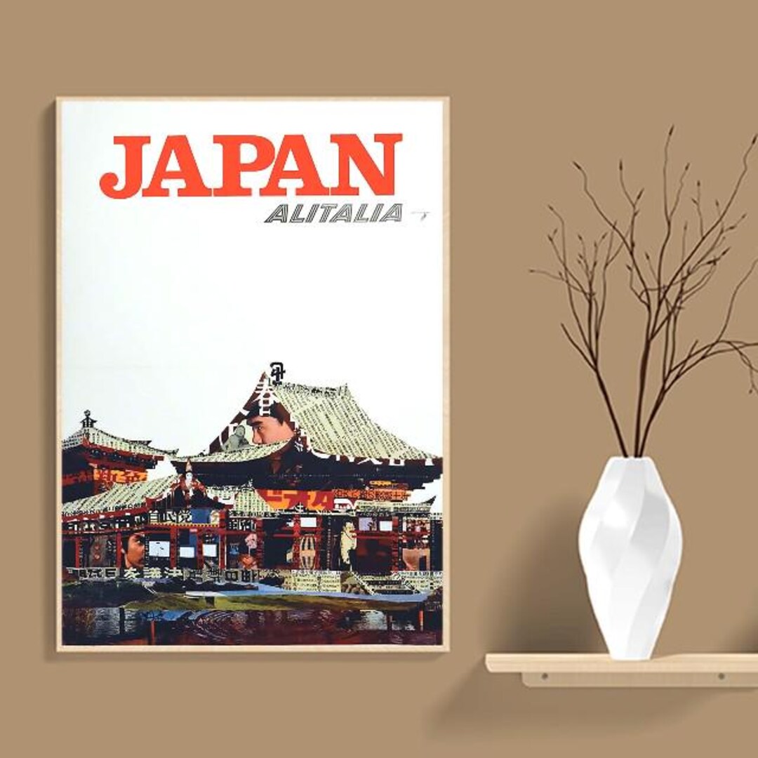 Vintage Alitalia Flights to Japan Airline Poster Print A3/a4 - Etsy