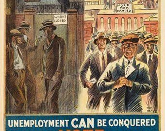 Vintage vote liberal to beat unemployment uk election poster print a3/a4