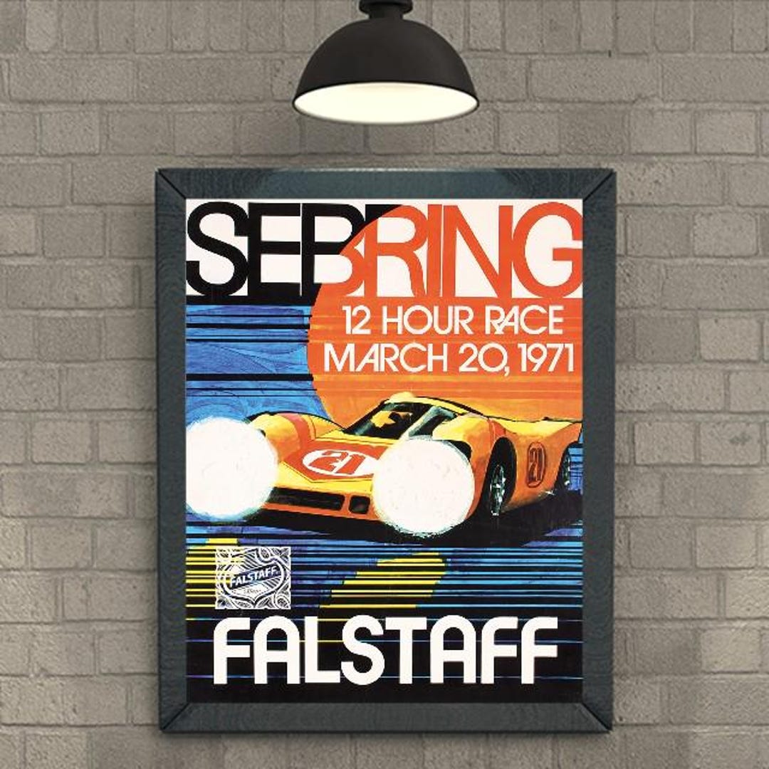 1971 Sebring 12 Hour Race Motor Racing Poster A3/a4 Print - Etsy