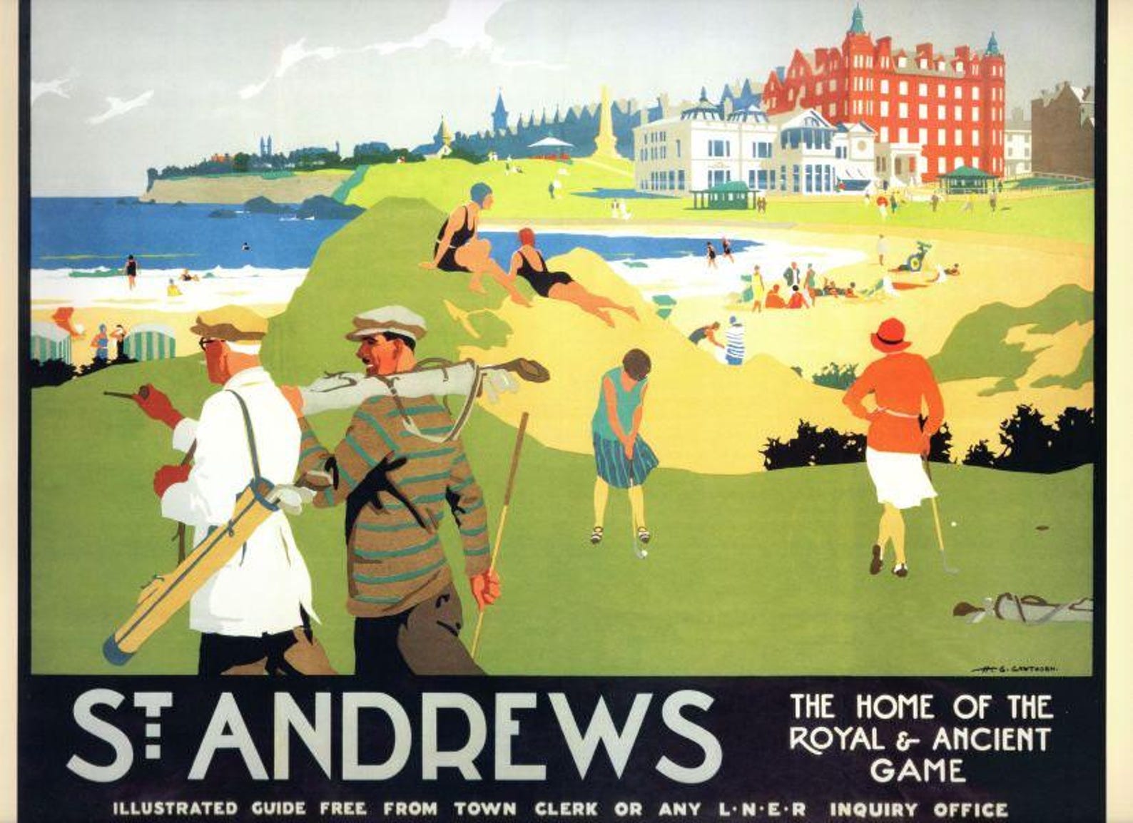 Vintage Lner St Andrews Home of Golf Railway Poster A4/a3/a2/a1 Print ...