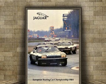 Vintage jaguar 1984 european touring car championship advertisement poster a3/a4
