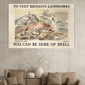 Poster vintage Shell Britain Kimmeridge Dorset A3/A4